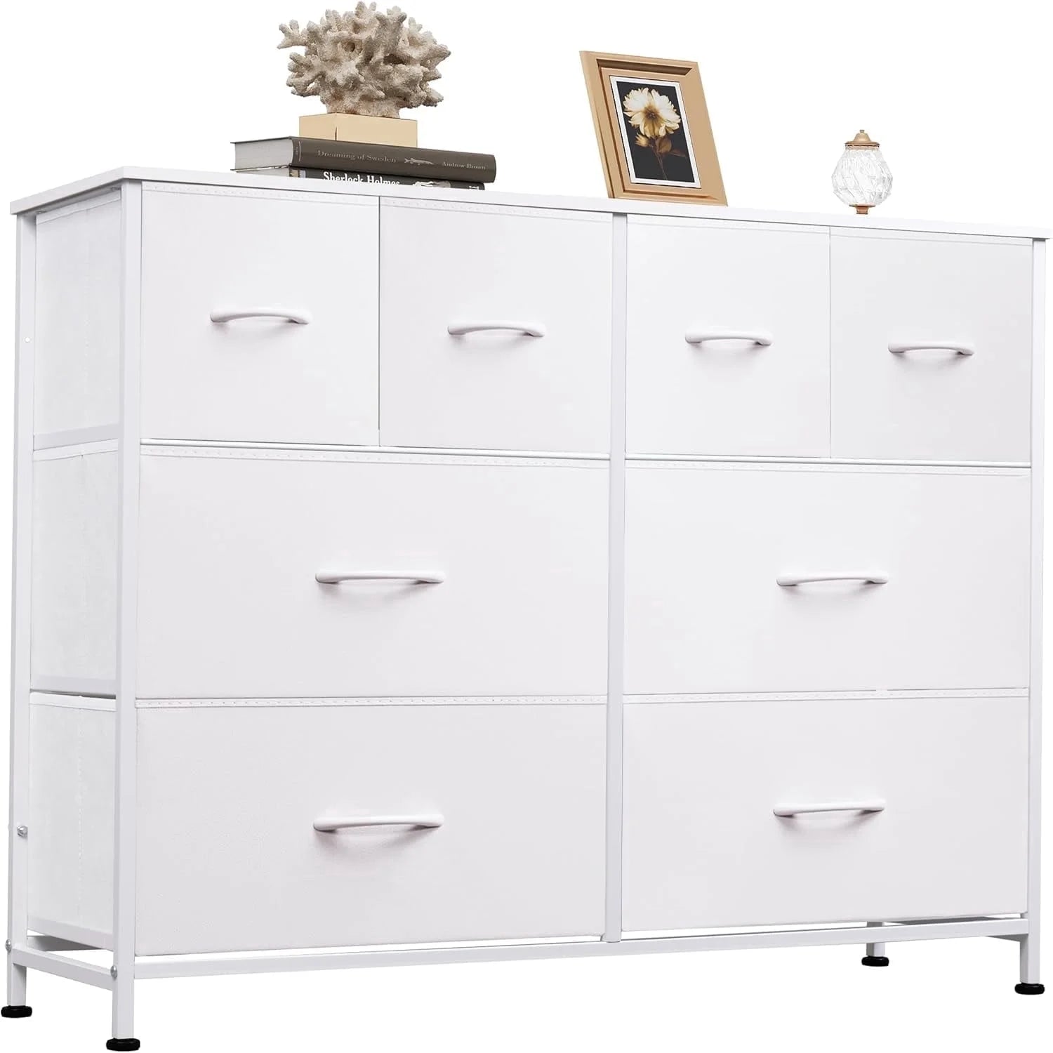 EDX 8 Drawers Fabric Drawer Dresser, Clothes Storing, Strong TV Stand, for Bedrooms, Wardrobes, Entryways, and Living Rooms