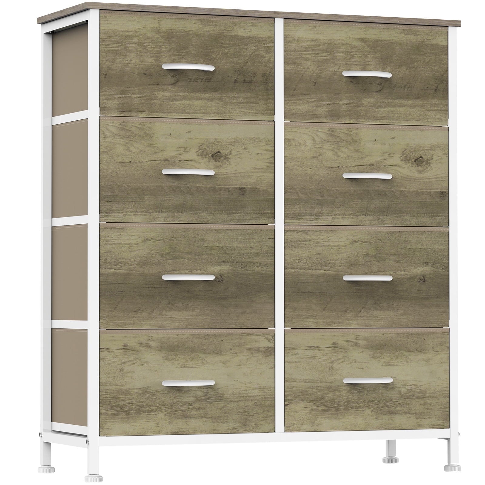 edx Fabric Dresser for Bedroom, Storage Organizer, Wide Chest of Drawers for Closet, Clothes, TV Stand, Wood Board