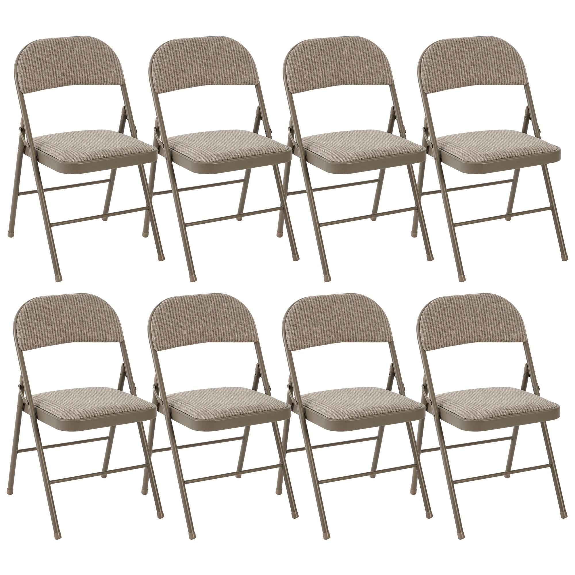 EDX  Folding Chairs with Padded Cushion and Back, Fabric Stackable Portable Chairs Set with Durable Steel Frame, for Home and Office, Conference, Wedding, Party, Garden