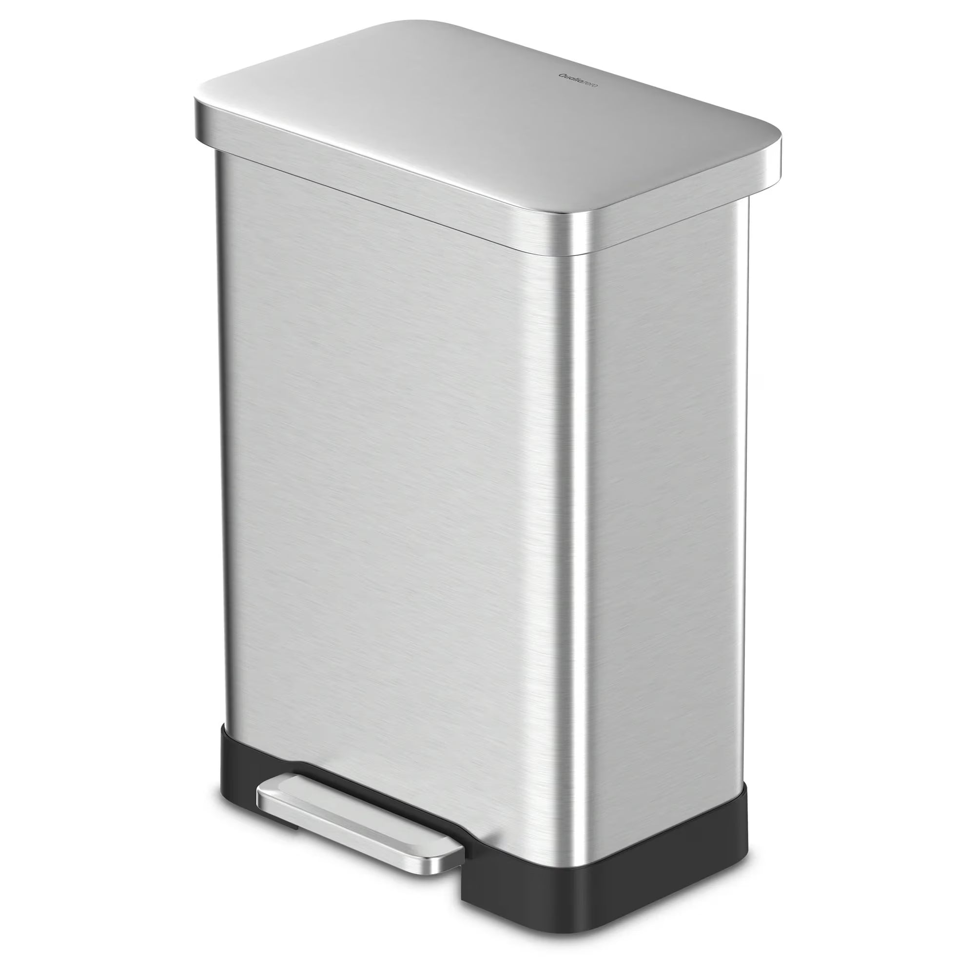 EDX Kitchen Stainless Steel Waste Bin with Lid with Soft-Close Foot Pedal and Removable Inner Bin for Bathrooms, Bedrooms and Home Offices