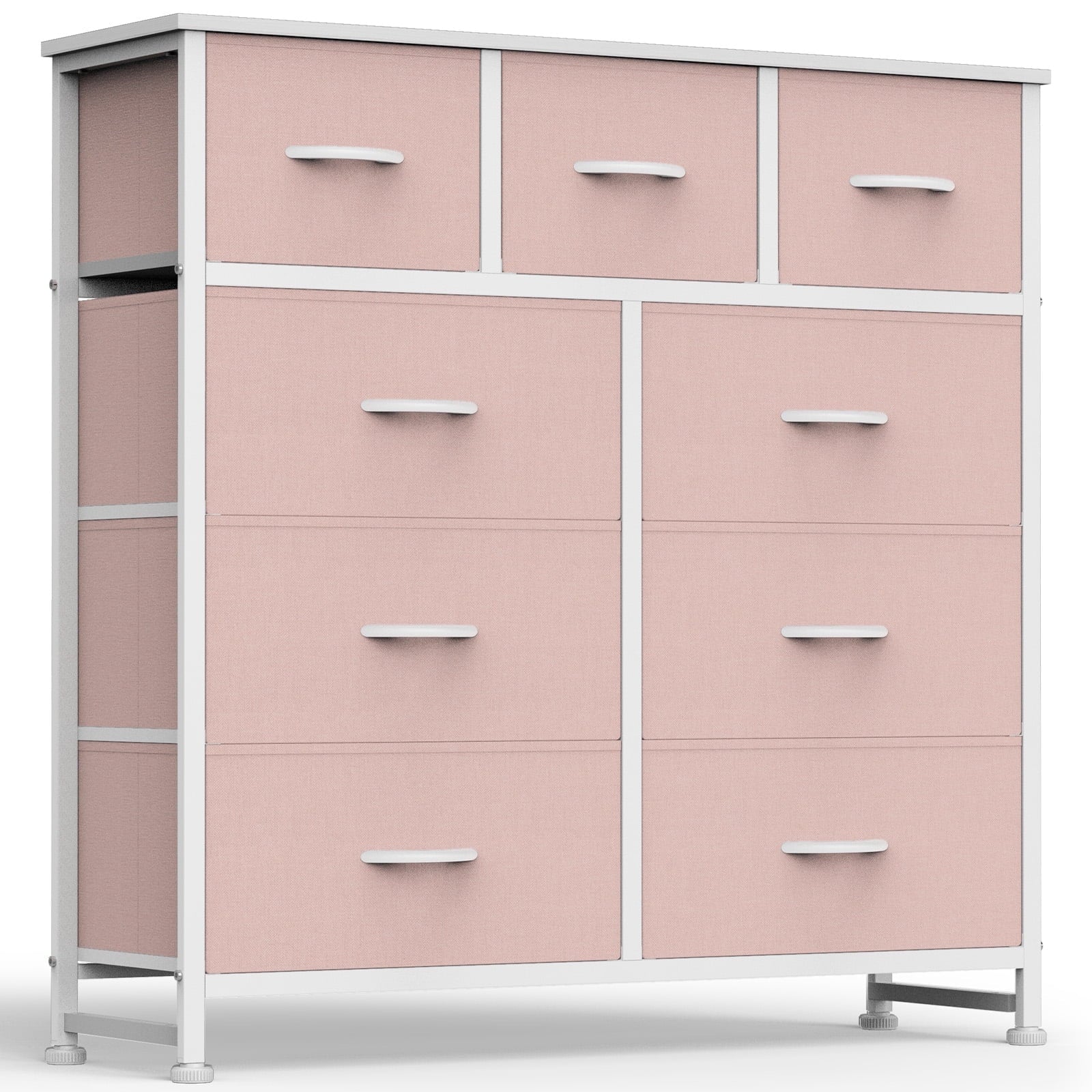 edx Fabric Dresser for Bedroom, Storage Organizer, Wide Chest of Drawers for Closet, Clothes, TV Stand, Wood Board