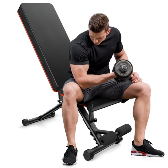 EDX 9 Positions Adjustable Weight Bench,Support up to 795lbs，Foldable Weight Bench for Full Body，Home Gym Fitness Strength Training