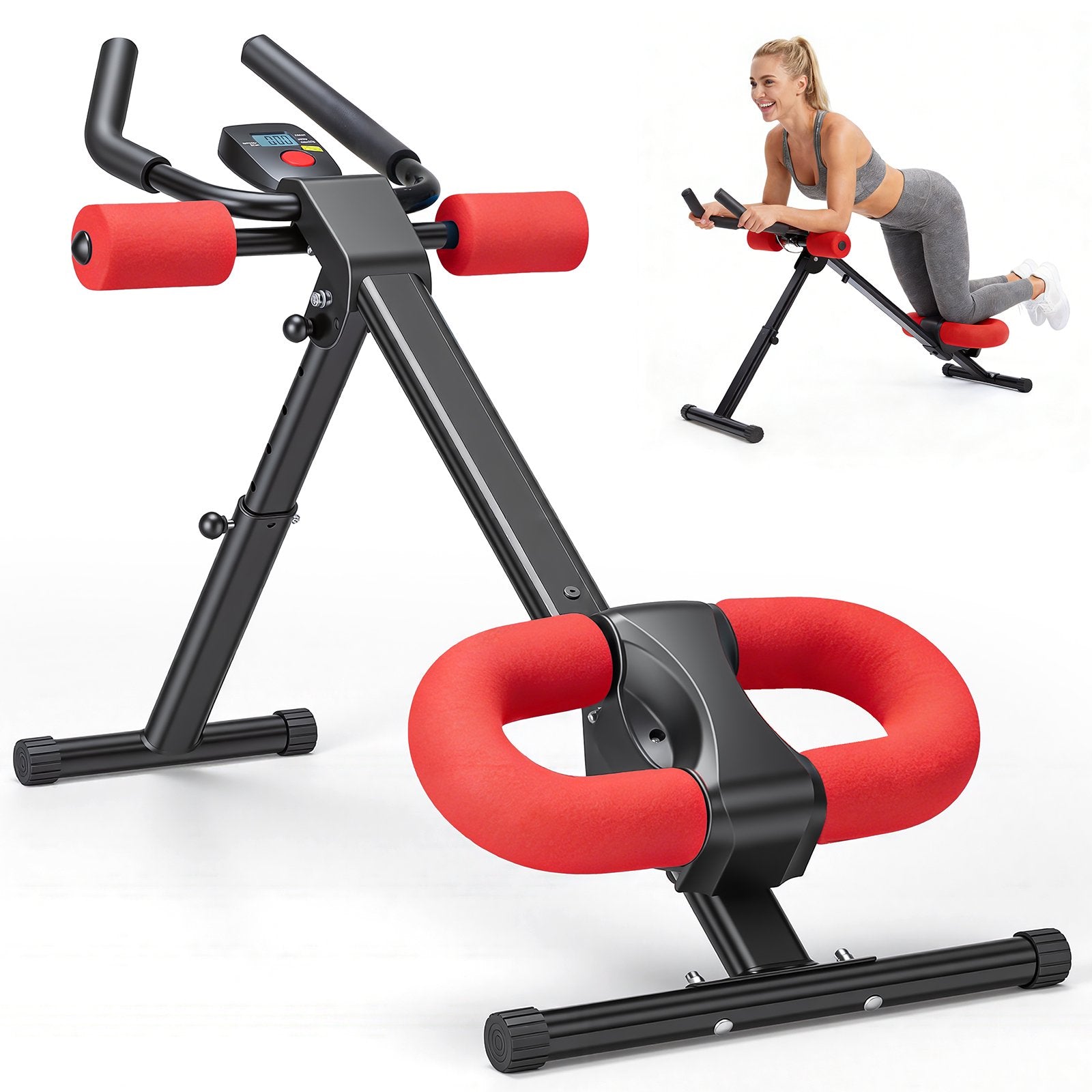 EDX Ab Machine for Home Gym, Adjustable Ab Workout Equipment with LCD Display, Foldable Core Trainer, 440 lbs Capacity