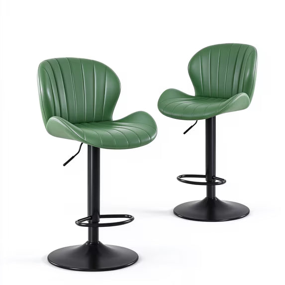EDX Bar Stools Set of 2, Modern Adjustable Armless Swivel Counter Stools with PU Leather