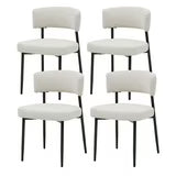 EDX Curved Back Upholstered Dining Chairs Set For Dining Room, Kitchen, Living Room