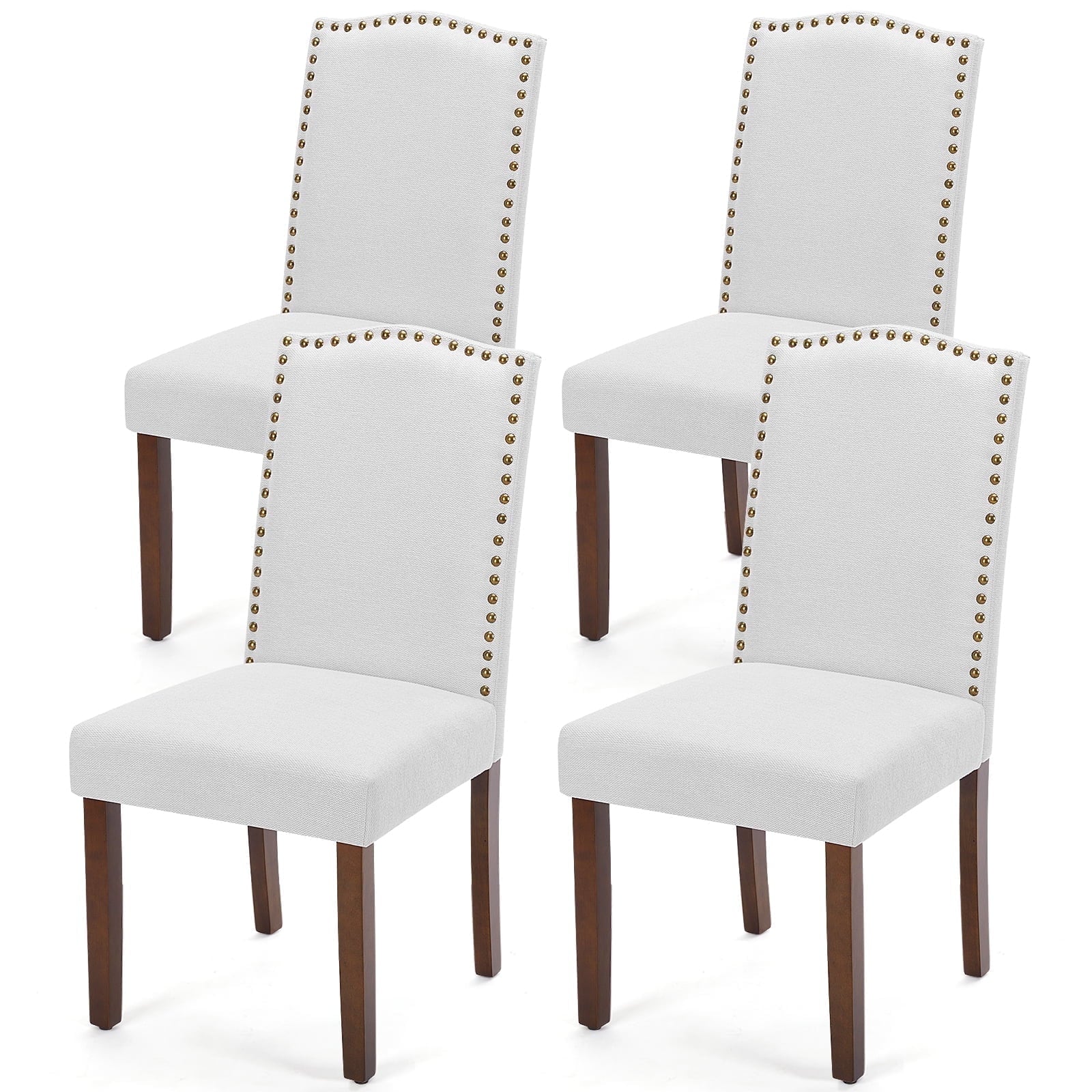 edx Dining Chairs ,  Premium leather cushion, Nailhead Trim, Wood Legs, Dining Room Kitchen Side Chair for Bedroom, Living Room, Dining Room