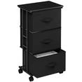 edx Dresser Storage with 3 Drawers, Fabric Nightstand, Cabinet with Wheels for Bedroom, Entryway, Closets, Office
