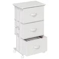 edx Dresser Storage with 3 Drawers, Fabric Nightstand, Cabinet with Wheels for Bedroom, Entryway, Closets, Office