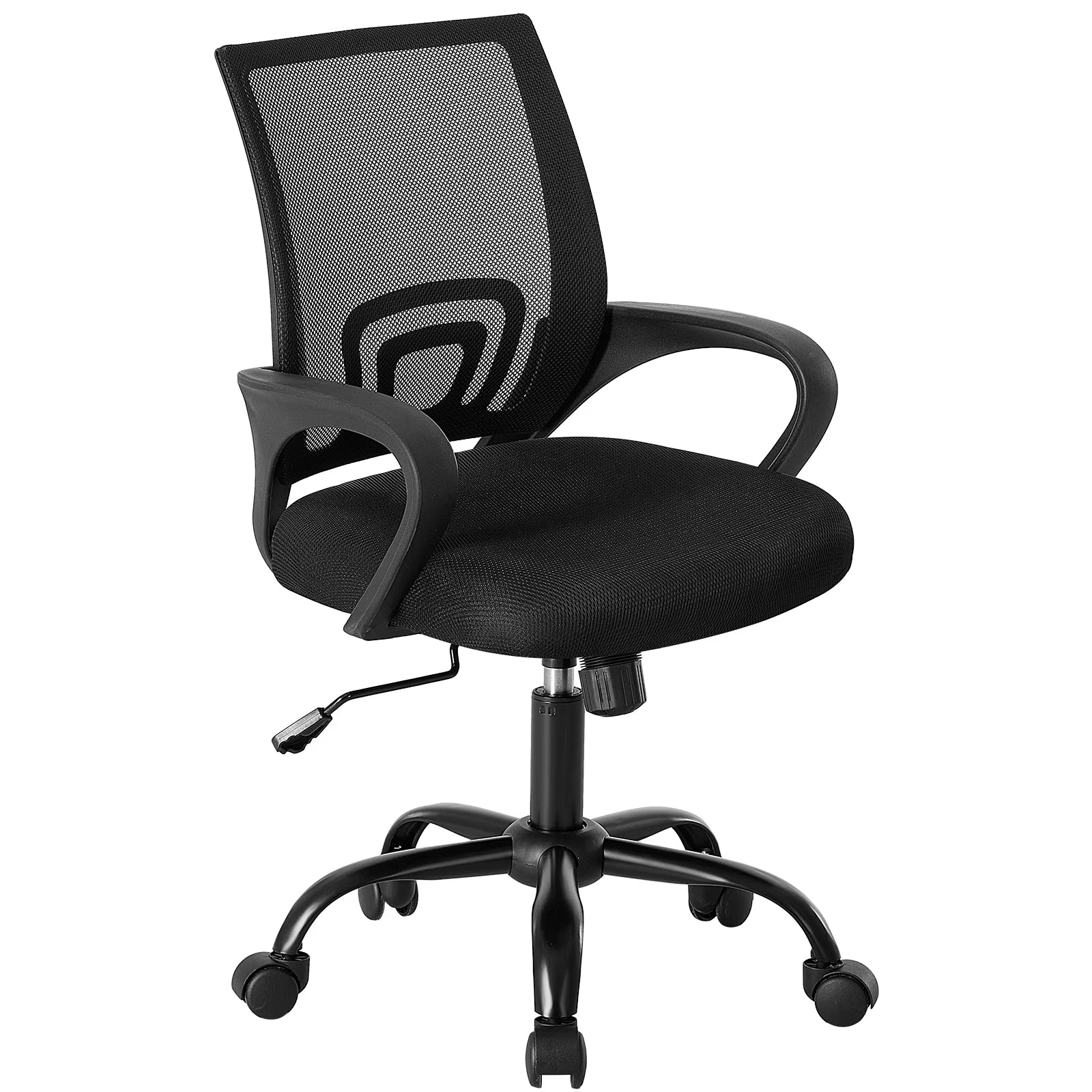 EDX Ergonomic Mid-Back Office Chair - Swivel Desk Chair with Lumbar Support, Breathable Mesh Backrest, Adjustable Height, Sponge Seat & Smooth Rolling Wheels