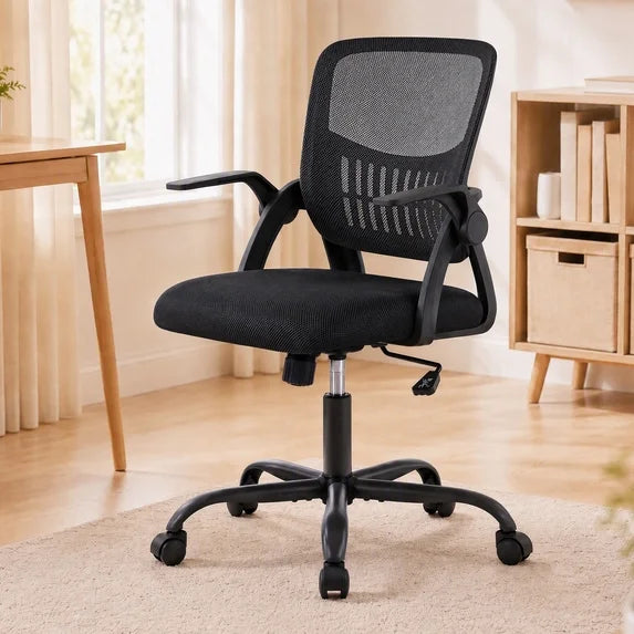 EDX Ergonomic Office Desk Chair, Lumbar Support, Flip-up Armrest, 350lbs, for Home, Office & Bedroom