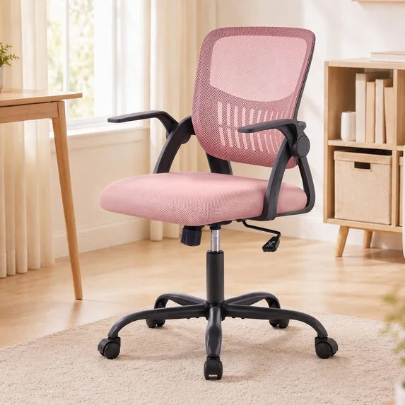 EDX Ergonomic Office Desk Chair, Lumbar Support, Flip-up Armrest, 350lbs, for Home, Office & Bedroom