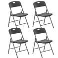 EDX Folding Chairs with Ergonomic Back, Heavy Duty Plastic Stackable Portable Folding Chairs, Weight Capacity 330 Lbs, For Home, Office, Party, Wedding, Patio, Garden, Indoor Outdoor