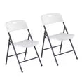 EDX Folding Chairs with Ergonomic Back, Heavy Duty Plastic Stackable Portable Folding Chairs, Weight Capacity 330 Lbs, For Home, Office, Party, Wedding, Patio, Garden, Indoor Outdoor