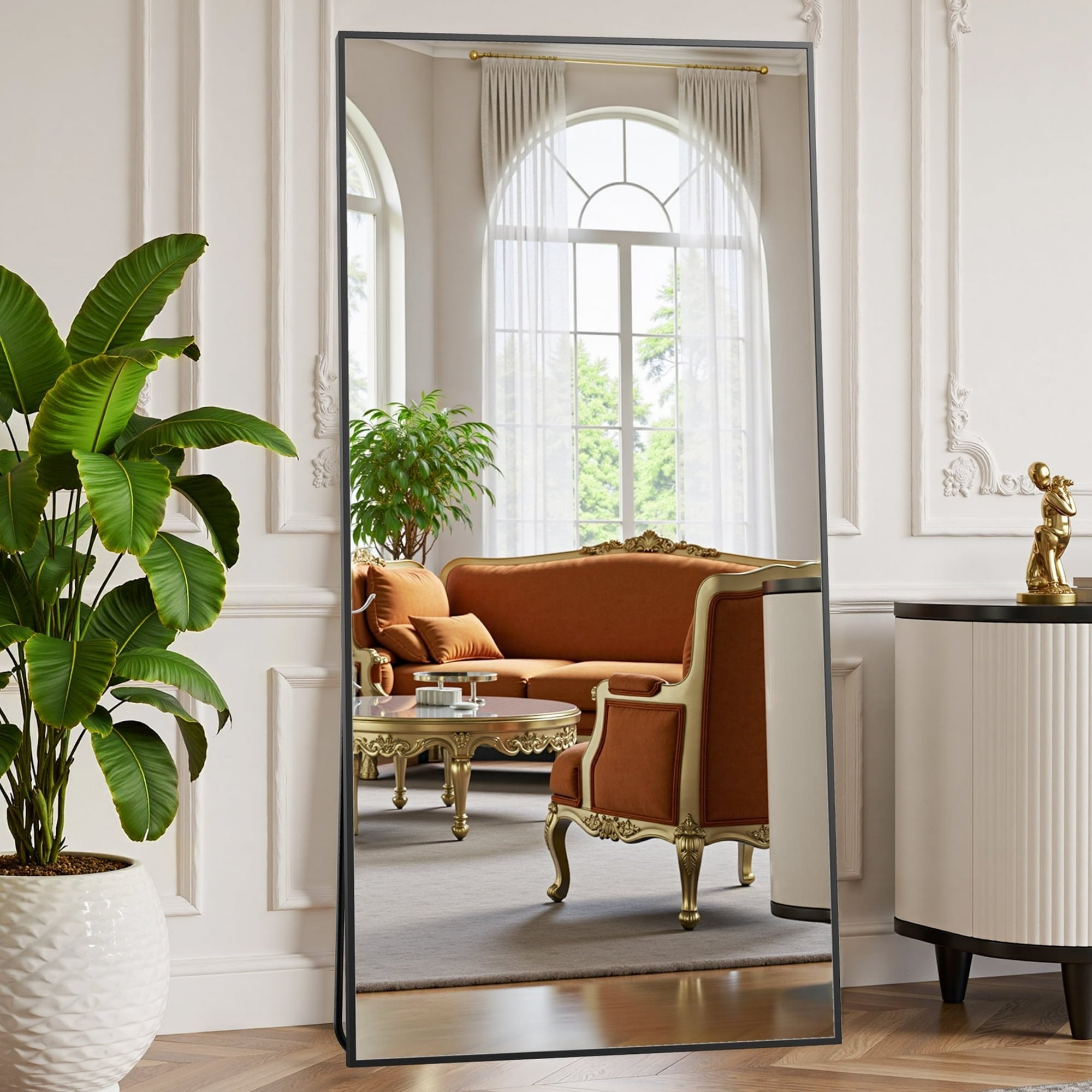 EDX Full Length Mirror 68"x26" Full Body Mirror Rectangle Free Standing Wall Mounted Leaning Hanging Full body Mirrors, Black