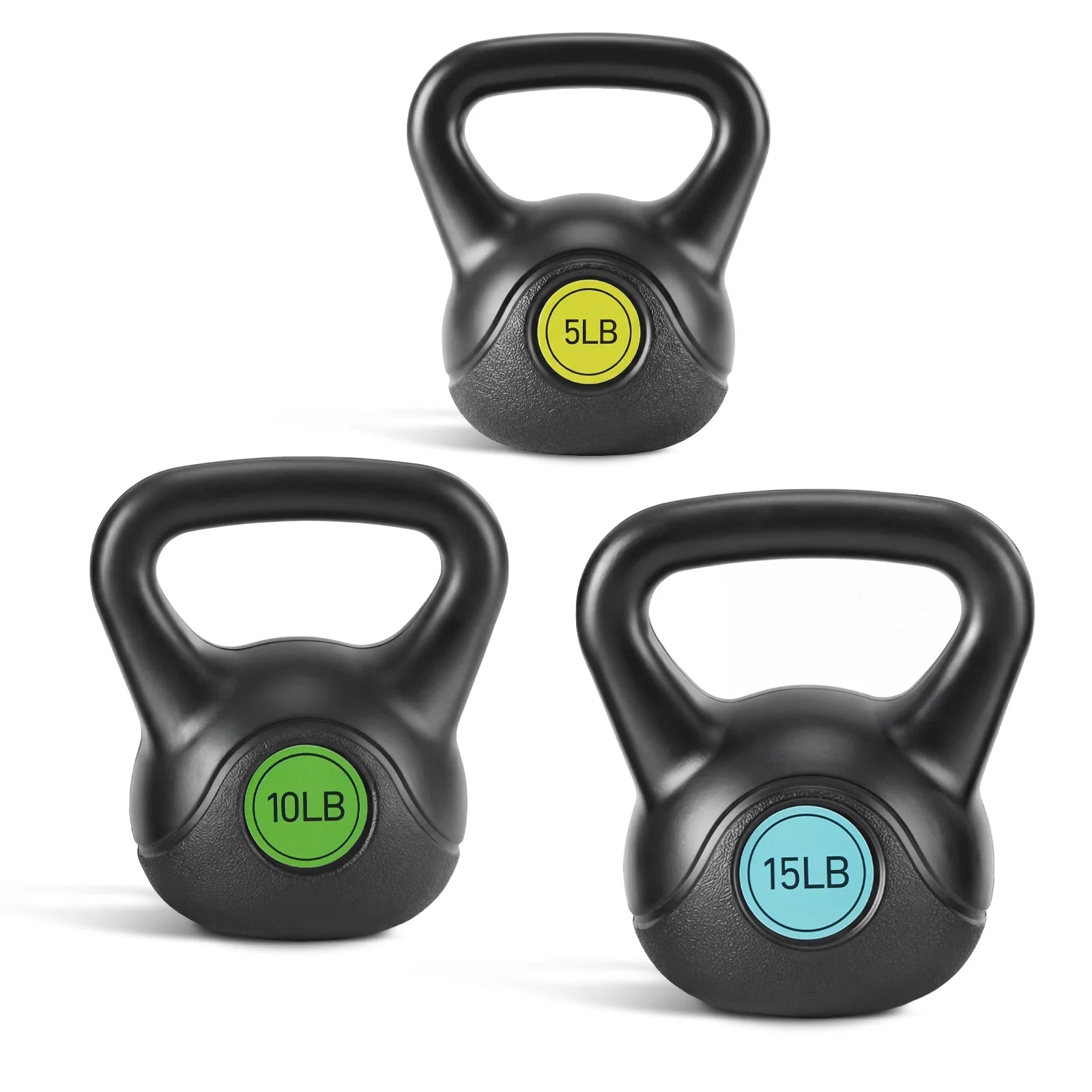 EDX Hard Kettlebell Set, HDPE Coated Concrete Kettlebells, Strength Training Equipment for Home Gym & Outdoor