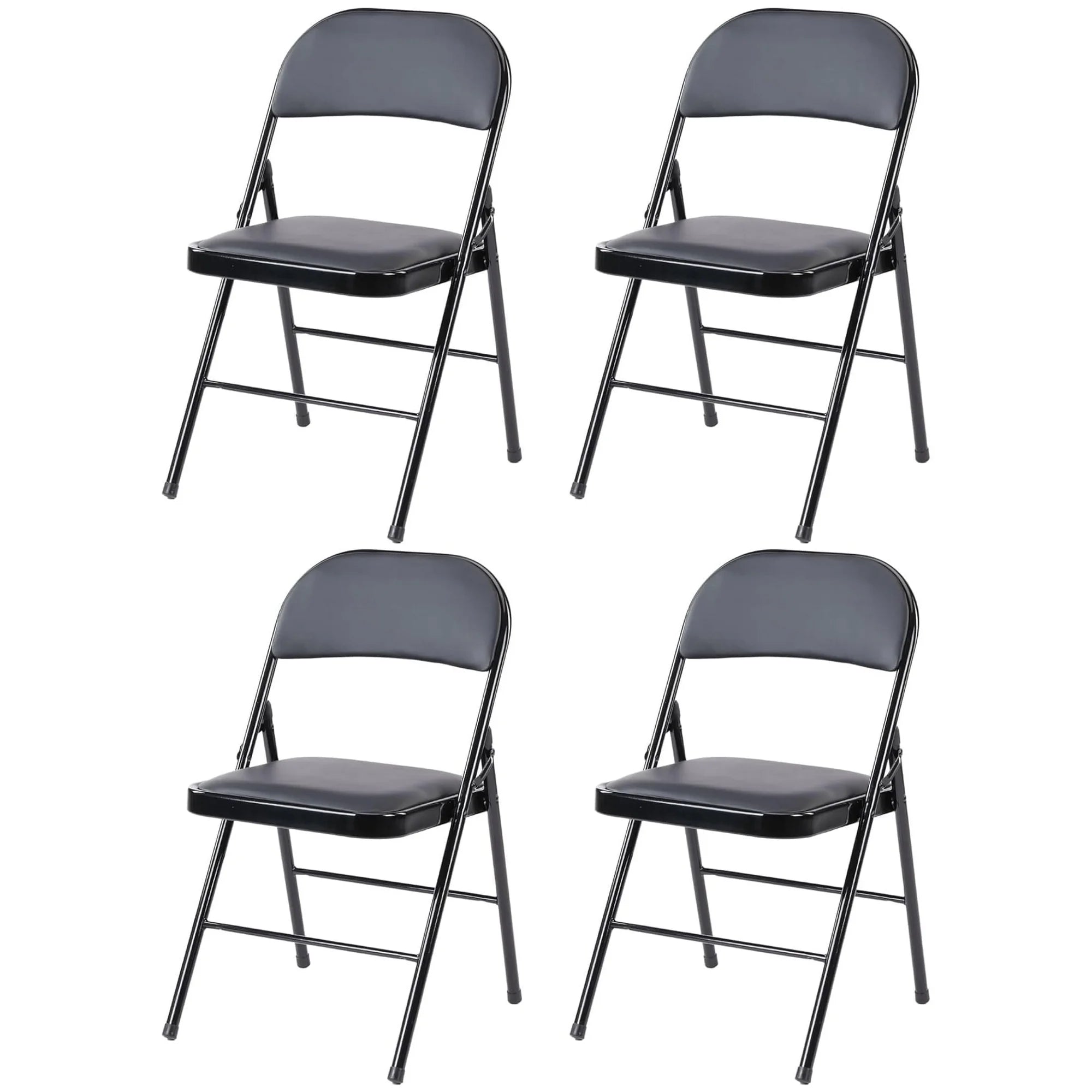 EDX Folding Chair with Sturdy Metal Frame, High-Density Padding, and Water-Resistant PU Leather - Ideal for Meetings, Gatherings, and Events