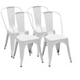 EDX Modern Metal Stackable 18” Dining Chairs Hold up to 250lbs, Set of 4