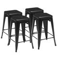 EDX Modern Metal Stackable 24” Dining Chairs Hold up to 250lbs, Set of 4
