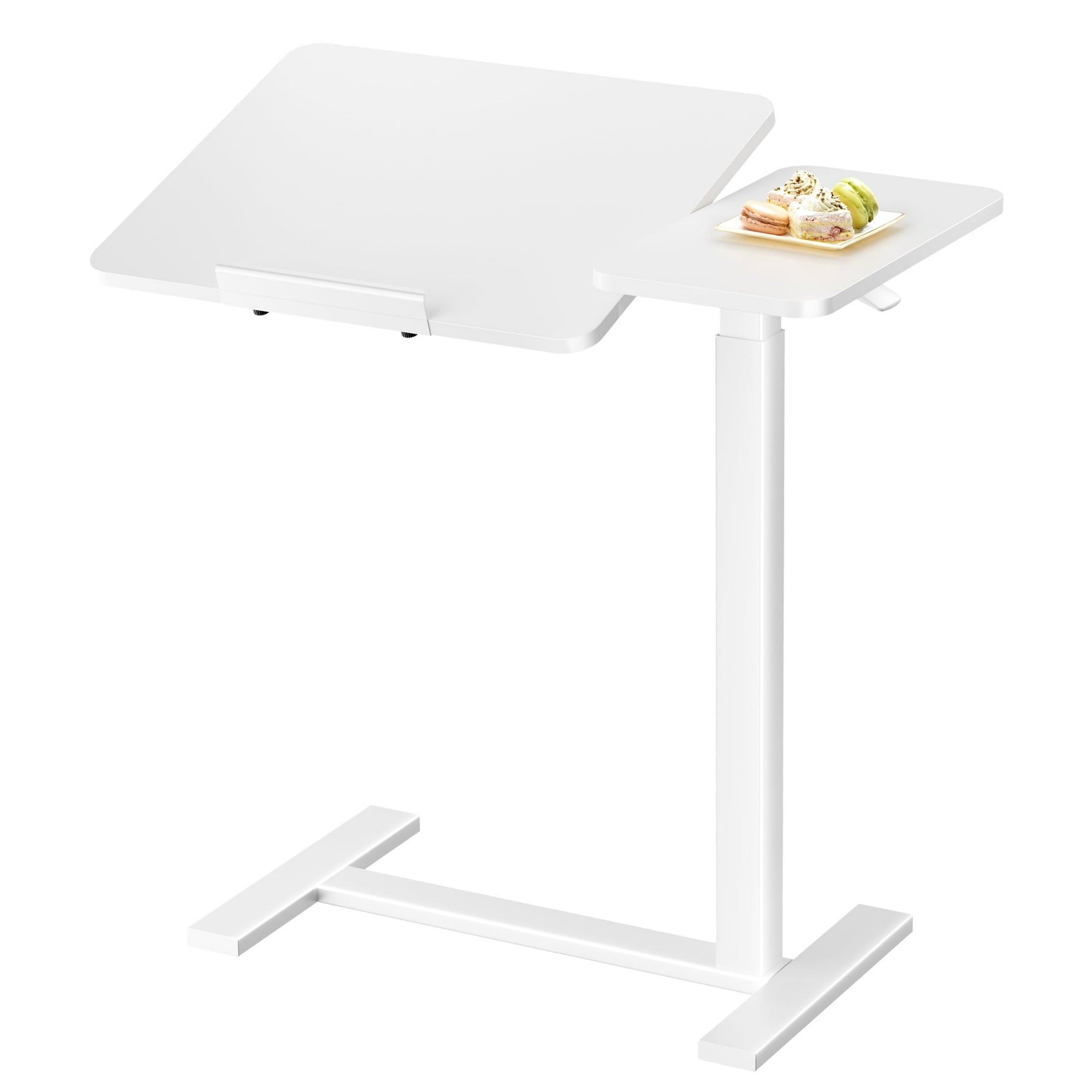 EDX Overbed Bedside Desk, Rolling Laptop Stand Tray Overbed Table with Wheels and Height Adjustable for Laptop Bed Sofa
