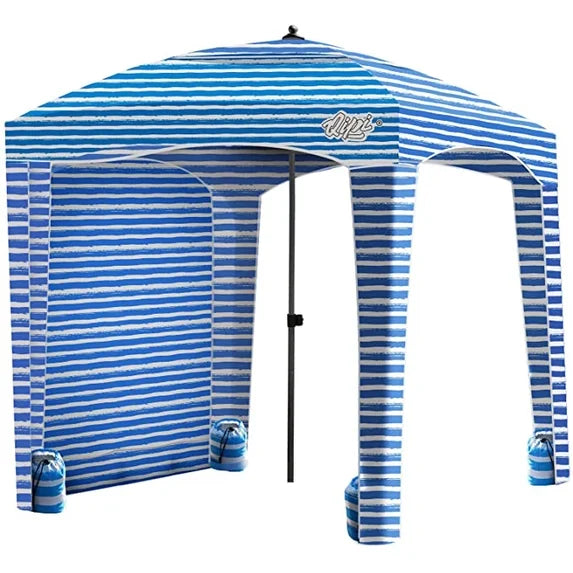 EDX Portable Beach Cabana Shelter Canopy, UPF 50+ Sand Pocket Sun Shade with Carry Bag, Easy Setup Waterproof Outdoor Beach Tent with Vent Top, for Kids, Family & Friends