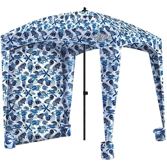 EDX Portable Beach Cabana Shelter Canopy, UPF 50+ Sand Pocket Sun Shade with Carry Bag, Easy Setup Waterproof Outdoor Beach Tent with Vent Top, for Kids, Family & Friends
