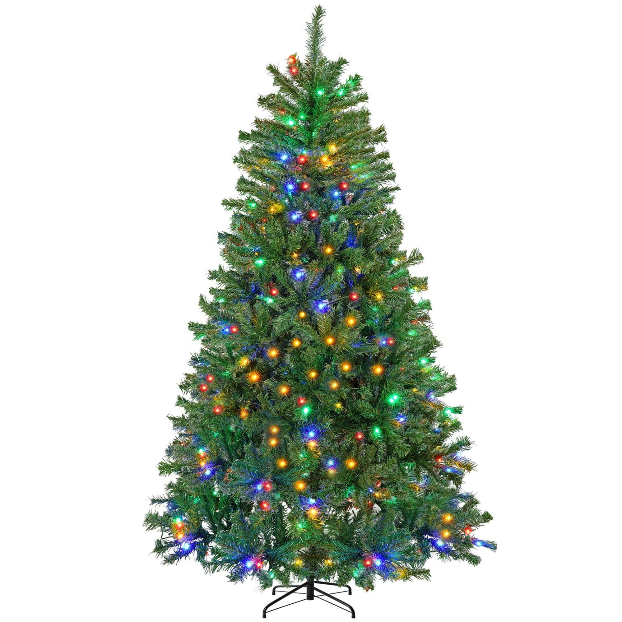 EDX Pre-lit Snow Flocked Pencil Christmas Tree, Prelighted Artificial Slim Christmas Trees, With ncandescent Lights, Branch Tips & Foldable Base, For Home, Office, Party Decoration
