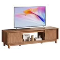 EDX Rattan TV Stand for TV with Cabinets and Shelves