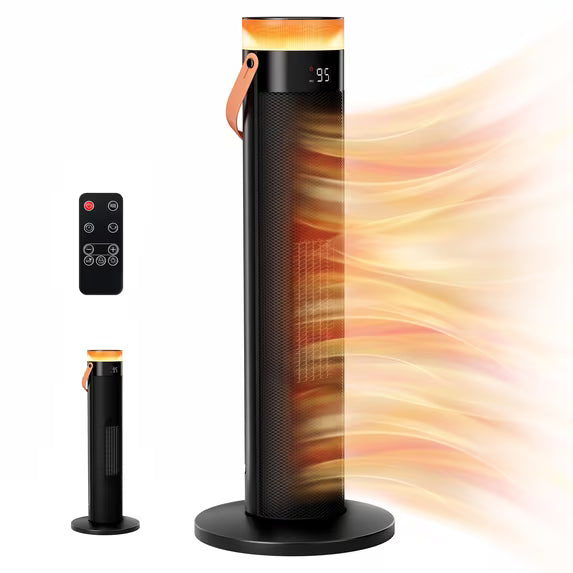 EDX Space Heater for Inside, 1500W Electric Heater with Dual-DC Motor, Safety Protection, 15H Timer & 25" Heaters for Home Office