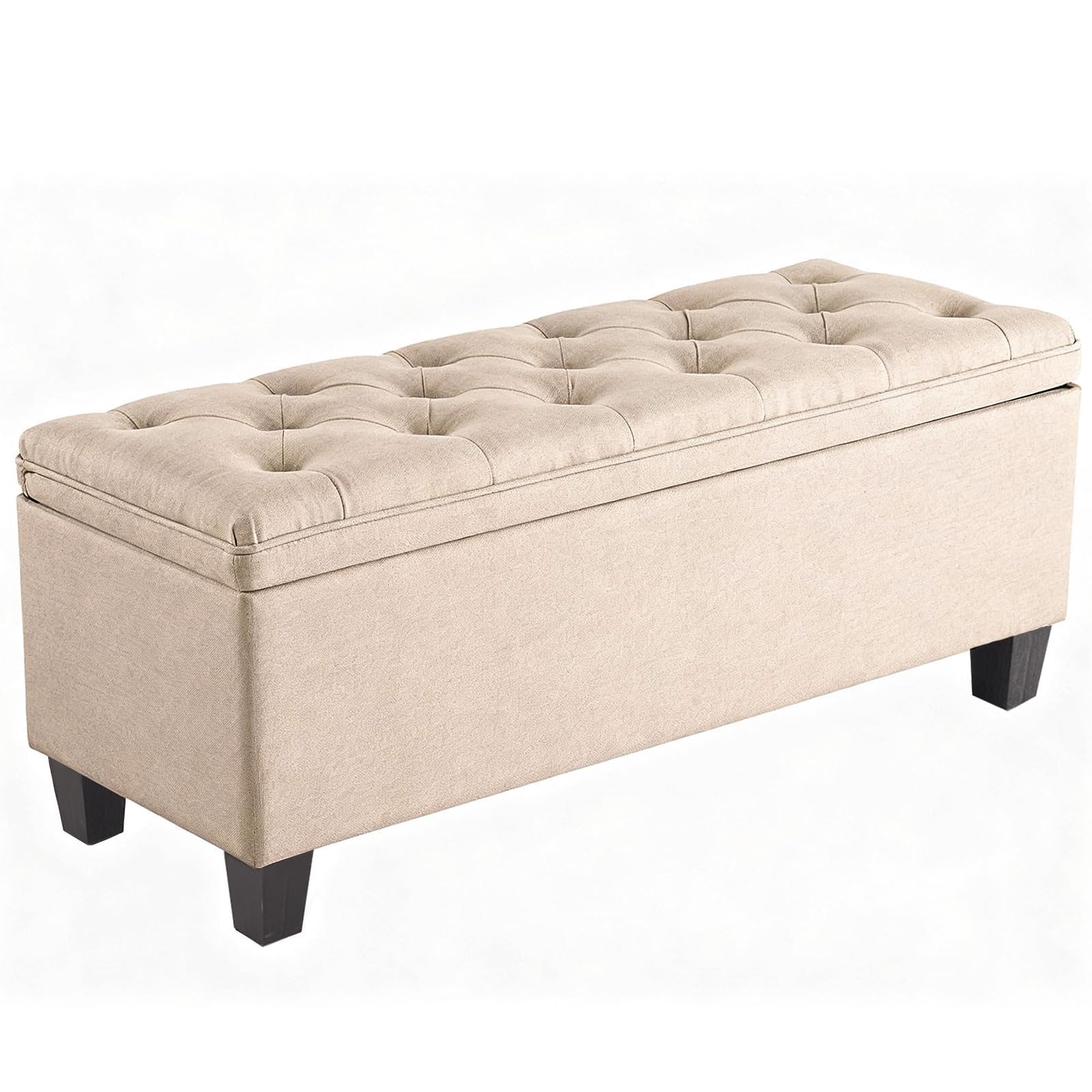 EDX Storage Ottoman Bench, 16 x 40 x 18 Inches Foot Rest with Legs, End of Bed Bench, Storage Chest for Living Room,Bedroom, Entryway