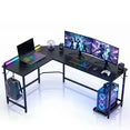 EDX Stylish L-shaped desk optimizes space, boosts productivity with ample dual-surface workspace and ergonomic modern design, Black