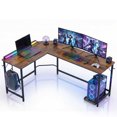 EDX Stylish L-shaped desk optimizes space, boosts productivity with ample dual-surface workspace and ergonomic modern design, Black