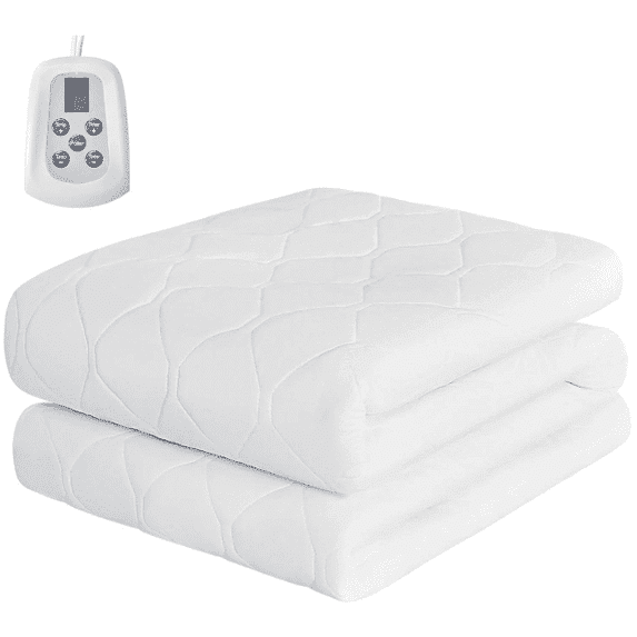 edx Heated Mattress Pad, 10 Heat Levels, Safe Auto Shut-off, Soft Quilted Fabric,White