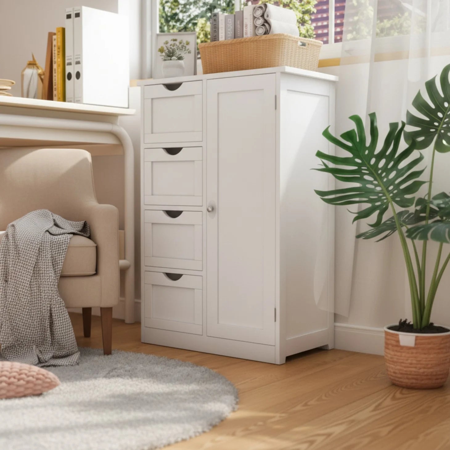 EDX Drawer Wooden Dresser Chest for Bedroom, Storage Cabinet for Living Room Closet