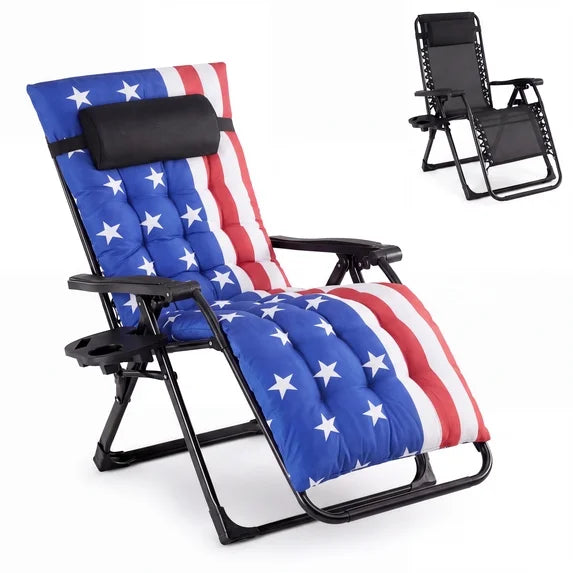 EDX Zero Gravity Chair with Cushion 440 LB Capacity Folding Outdoor Lounge Chair for Patio Outdoor with Cup Holder & Headrest