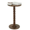Edx Round Side Table - Solid Wood Leg Small Drink Table for Living Room Bedroom Office
