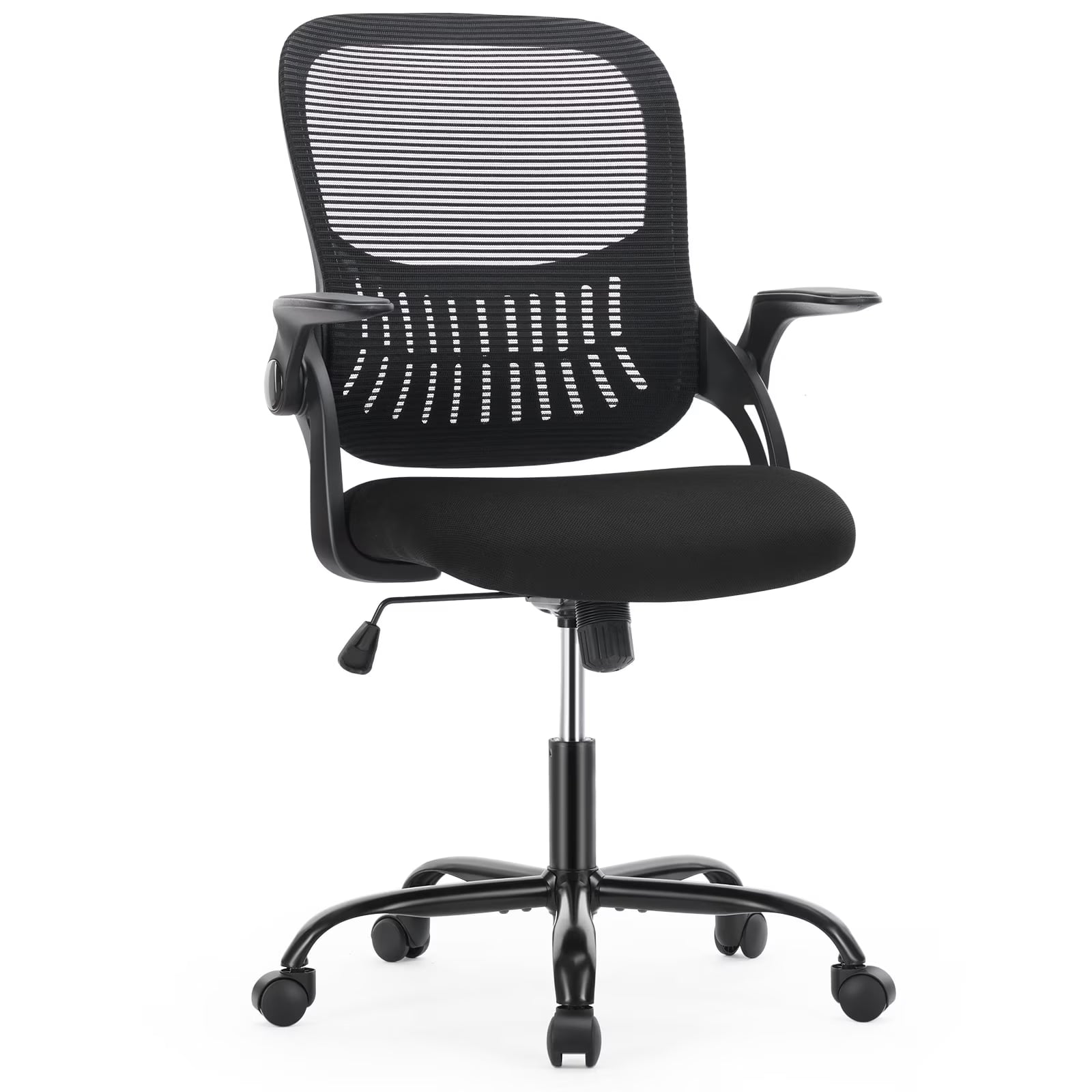 Ergonomic Office Chair, Mesh Computer Chair Home Office Desk Chairs with Flip-Up Arms, Height Adjustable, Rolling Swivel Chair with Lumbar Support , Tilt and Lock