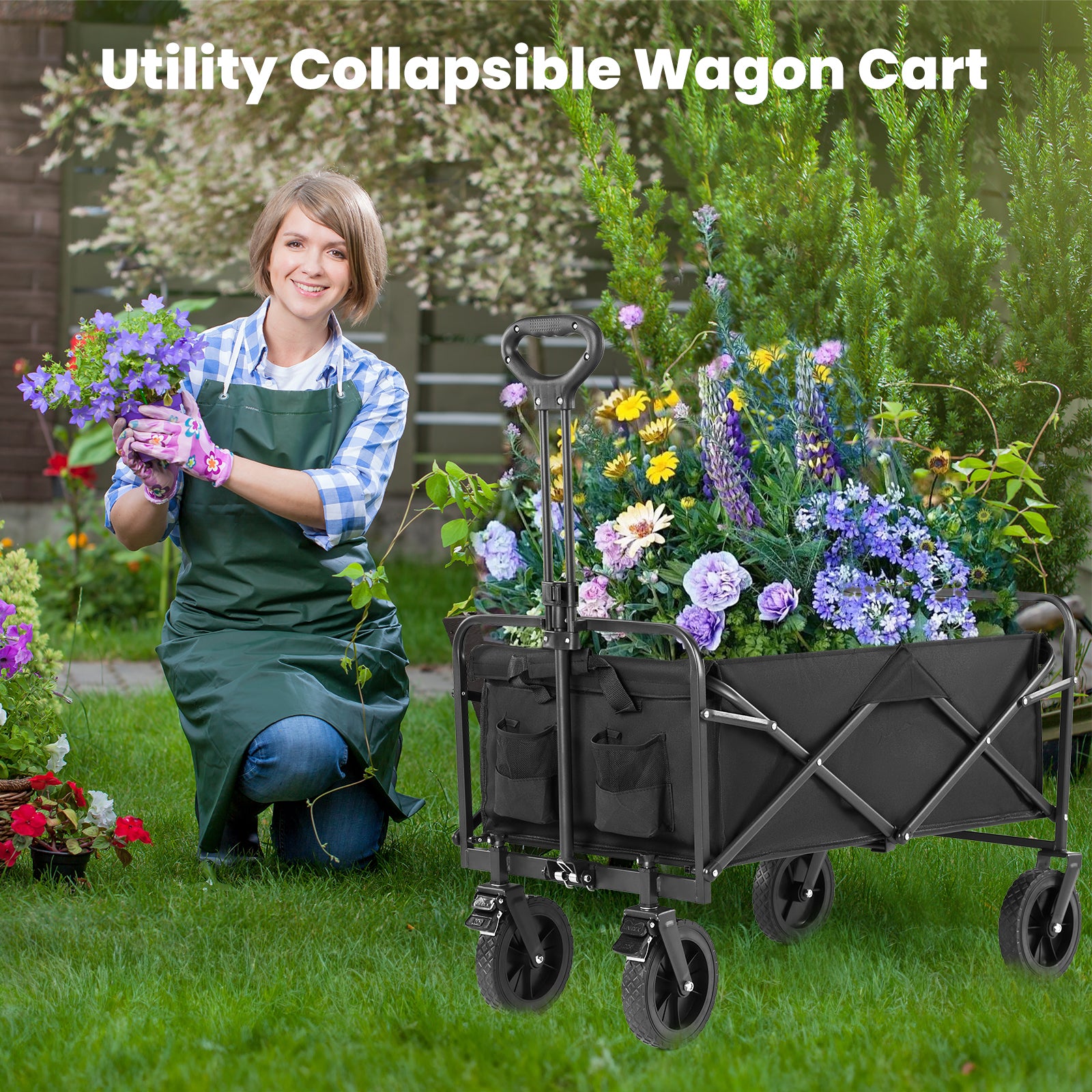 Ultra-Durable Foldable Cargo Wagon with 360° All Terrain Wheels - Increased Capacity for Easy Transport (One Pack)