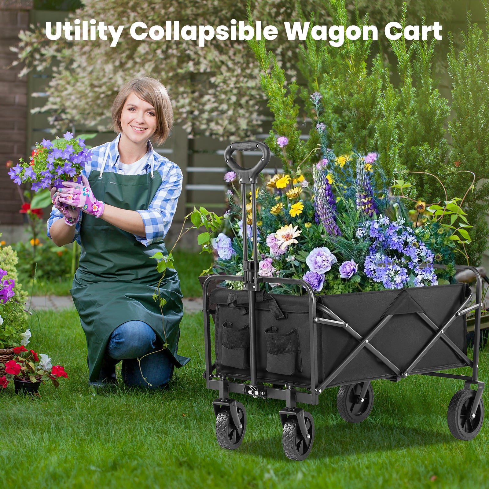 Ultra-Durable Foldable Cargo Wagon with 360° All Terrain Wheels - Increased Capacity for Easy Transport (One Pack)