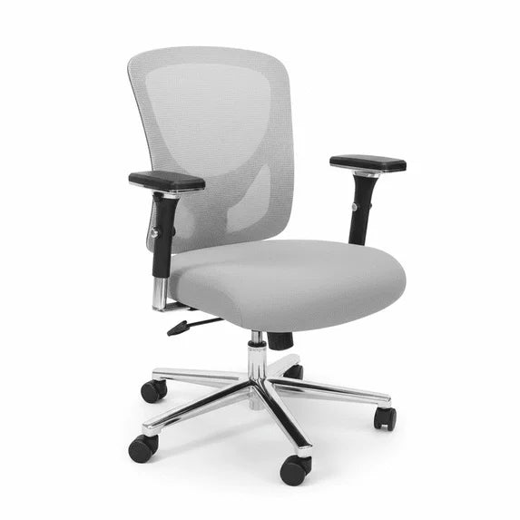 edx Heavy Duty Mesh Office Chair, Ergonomic Adjustable Desk Chair with Lumbar Support, Gray