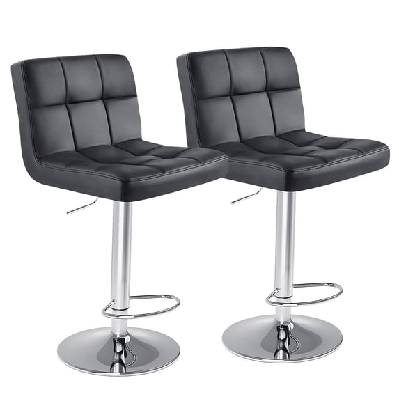 edx Bar Stools Set with PU Leather, Swivel High Back Bar Stools for Kitchen Island, Bar Stools