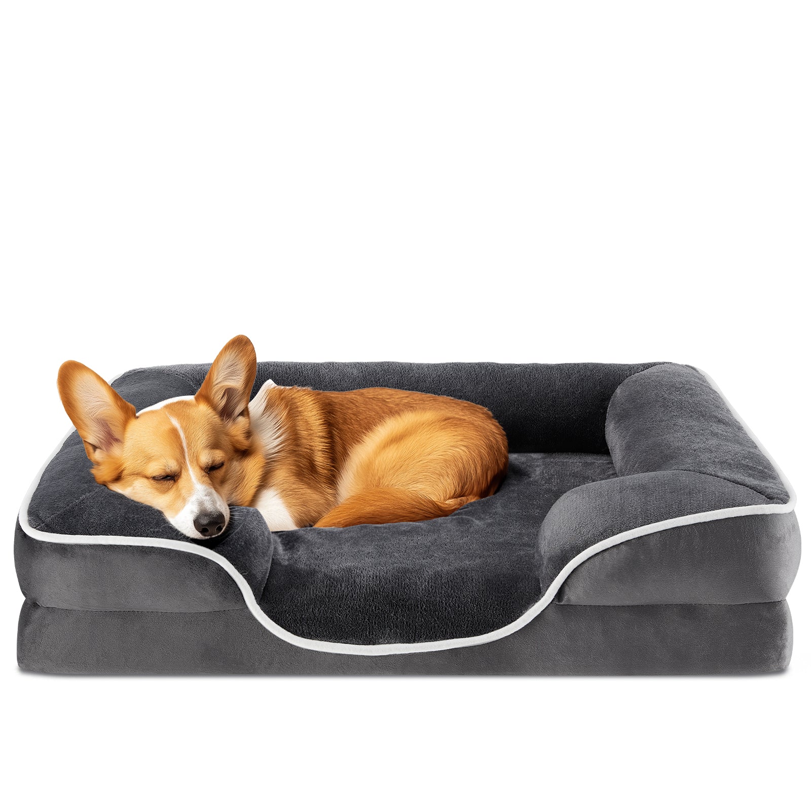 edx Orthopedic Dog Bed, Comfortable Pet Sofa, Supportive Foam Pet Sofa with Non-Slip Base, Machine Washable and Removable Cover, Waterproof Design，28"x23"in, Gray (No ratings yet)