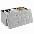 EDX PVC Ottoman Storage Bench,43"Folding Storage Ottoman Bench for Bedroom Room, Foot Rest Stool,Load 660 lb