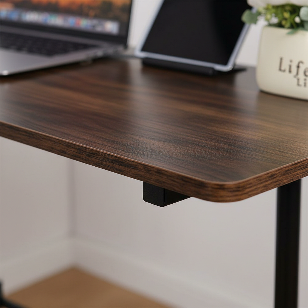 EDX Height Adjustable Standing Desk with Wheels, Single Desktop Mobile Standing Table, Rolling Computer Desk for Home Office Study Workspace, Treadmill Compatible