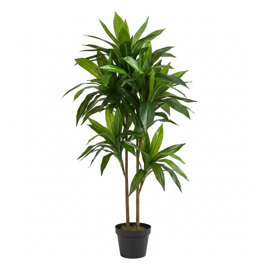 EDX Artificial Plants, Faux Tropical Greenery Decorative Plant, Pre-Potted Fake Palm with Realistic Green Leaves for Indoor Outdoor Home Office Living Room Patio Decor