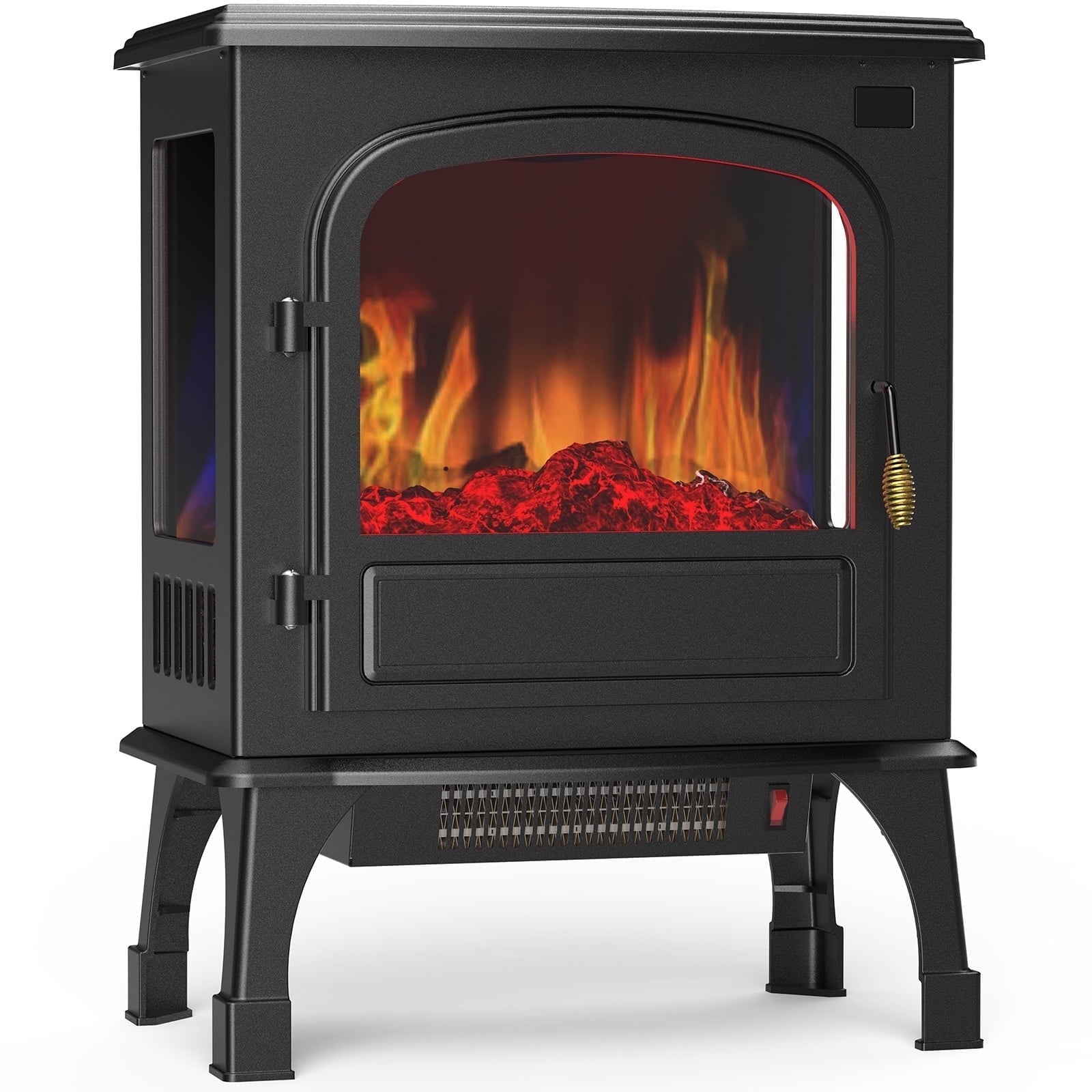 edx  Freestanding Electric Fireplace, Featuring 3D Flame Effect, 12-Hour Timer, Remote Control, 20.2" L × 13.8" W × 26" H