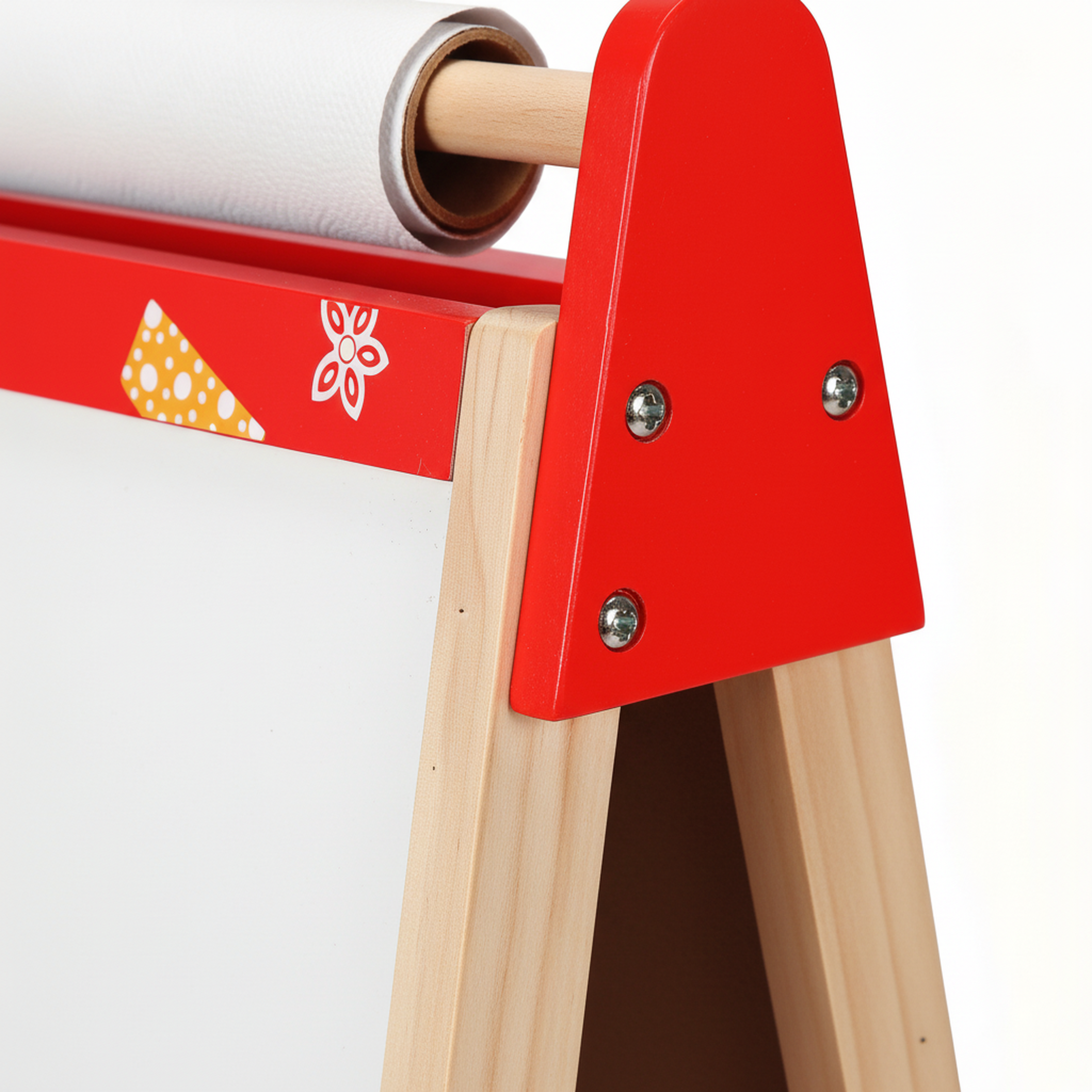 edx Kids Art Easel for 3+ Years Old, Adjustable Wooden Double-Sided Magnetic Chalkboard & Whiteboard with Paper Roll Holder, Toddler Drawing Easel Gift for Boys & Girls