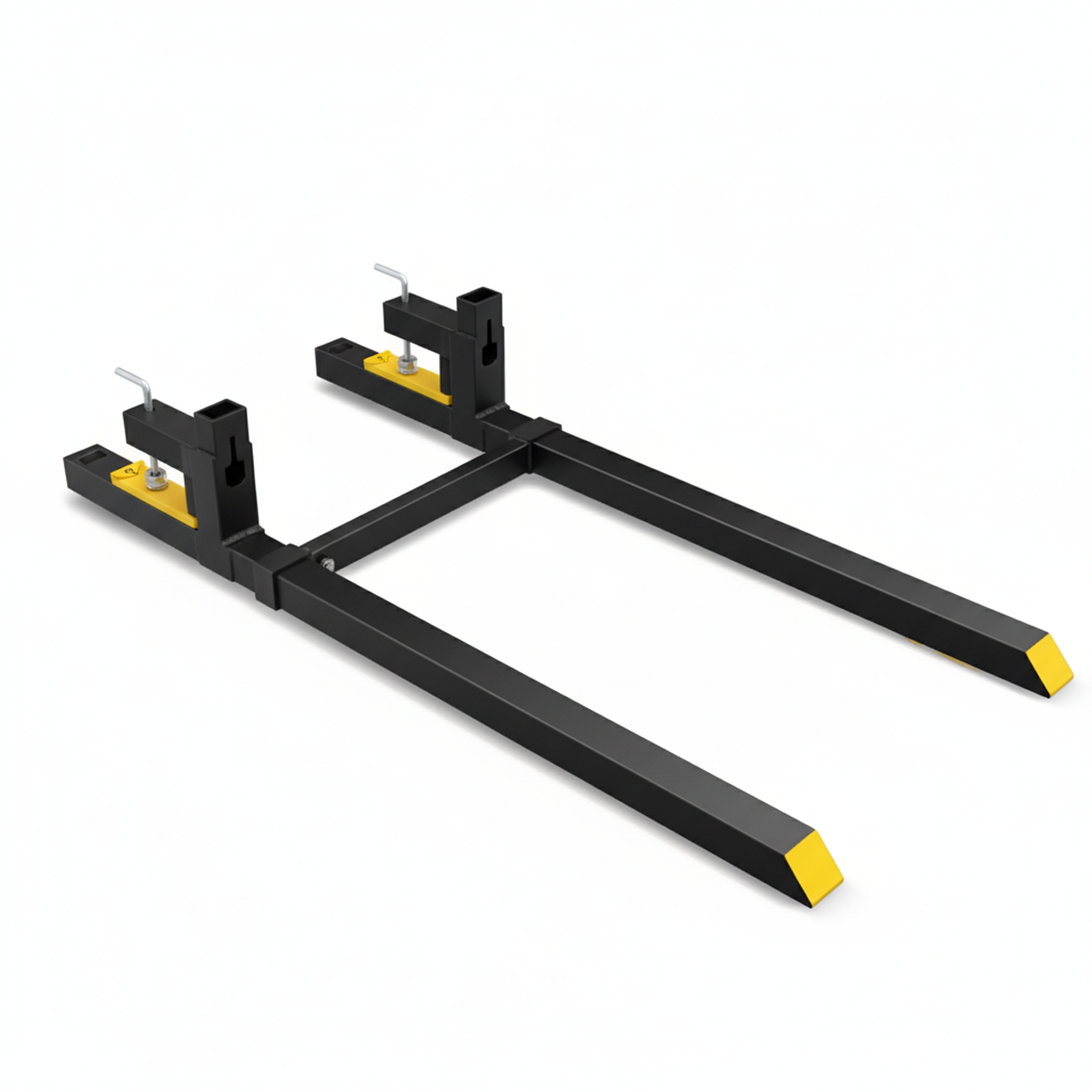 EDX  Clamp On Pallet Forks, Heavy Duty Quick Attach, Adjustable Stabilizer Bar for Tractor Attachments, Skid Steer & Loader Bucket