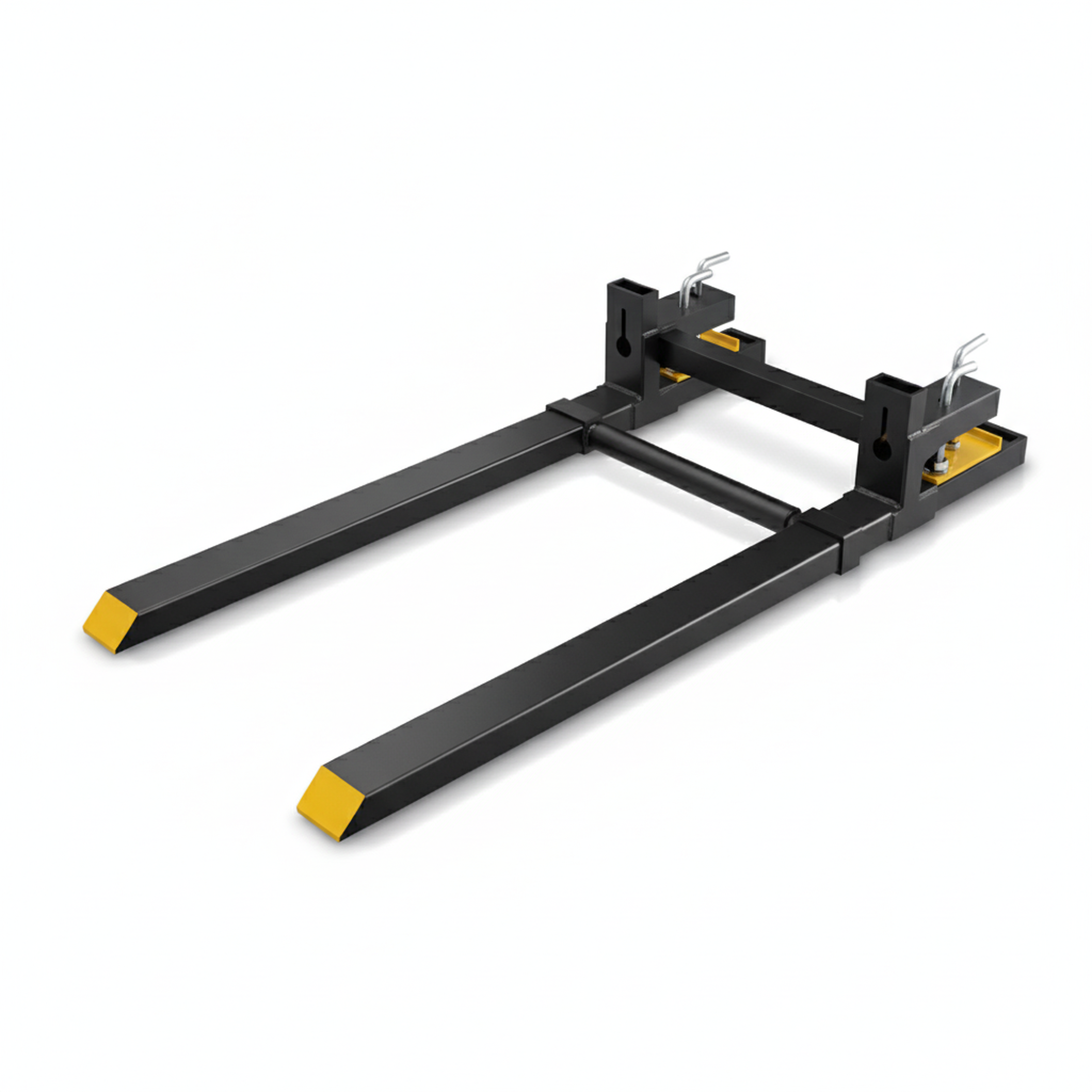 EDX  Clamp On Pallet Forks, Heavy Duty Quick Attach, Adjustable Stabilizer Bar for Tractor Attachments, Skid Steer & Loader Bucket