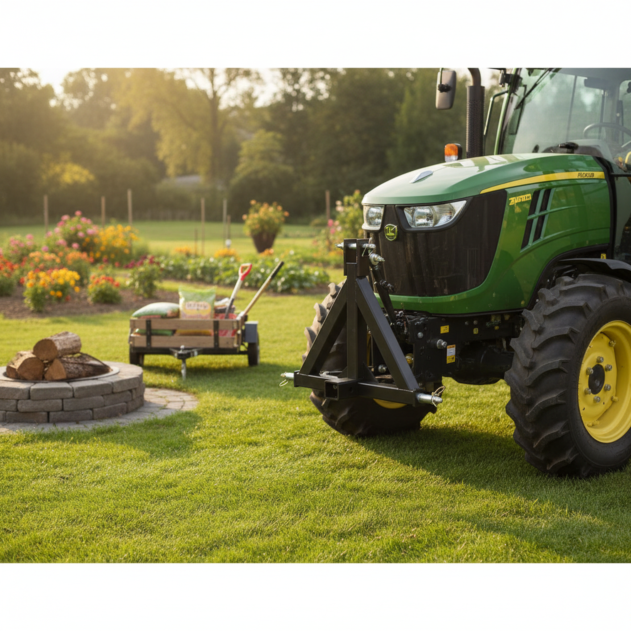 EDX Heavy Duty Category 1 Quick Hitch, 3 Point Trailer Hitch with 2" Receiver Tow Bar, Compatible with Kubota, John Deere, Yanmar, Kioti Tractors