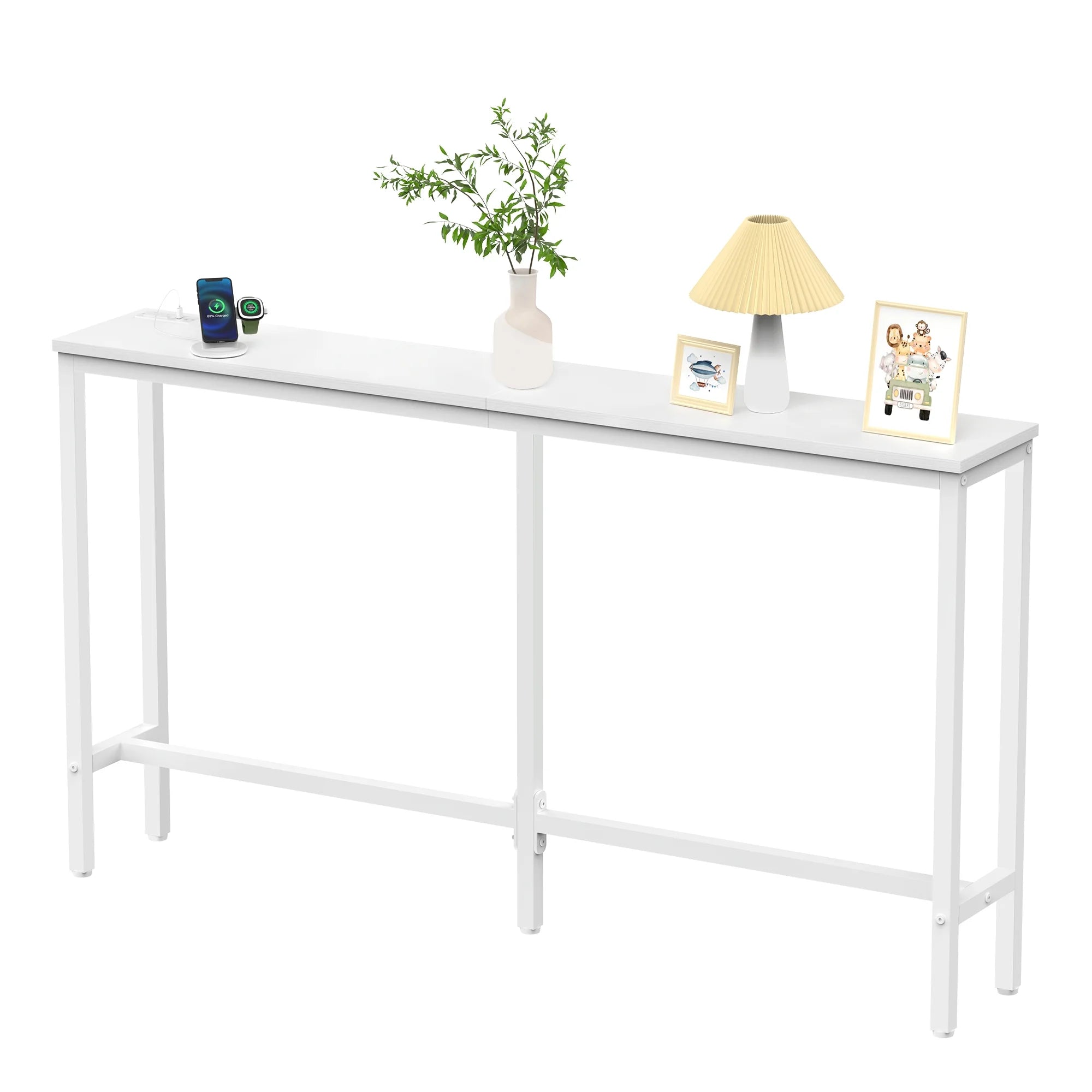 EDX Console Table Entryway Sofa Table with Power Outlets, Long Sofa Table for for Entryway, Hallway, Corridor